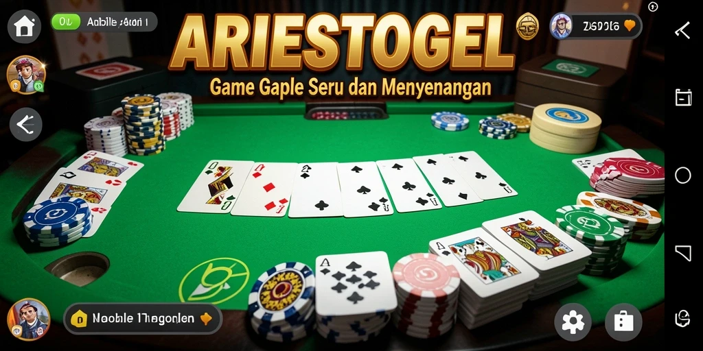 Screenshot ARIESTOGEL menunjukkan gameplay Gaple yang menarik.