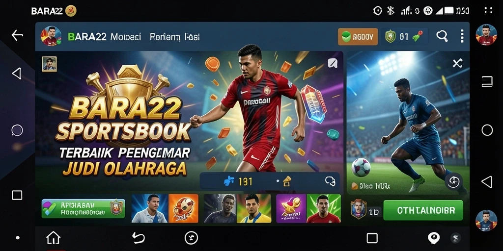 Screenshot BARA22 menampilkan tampilan taruhan olahraga yang interaktif.