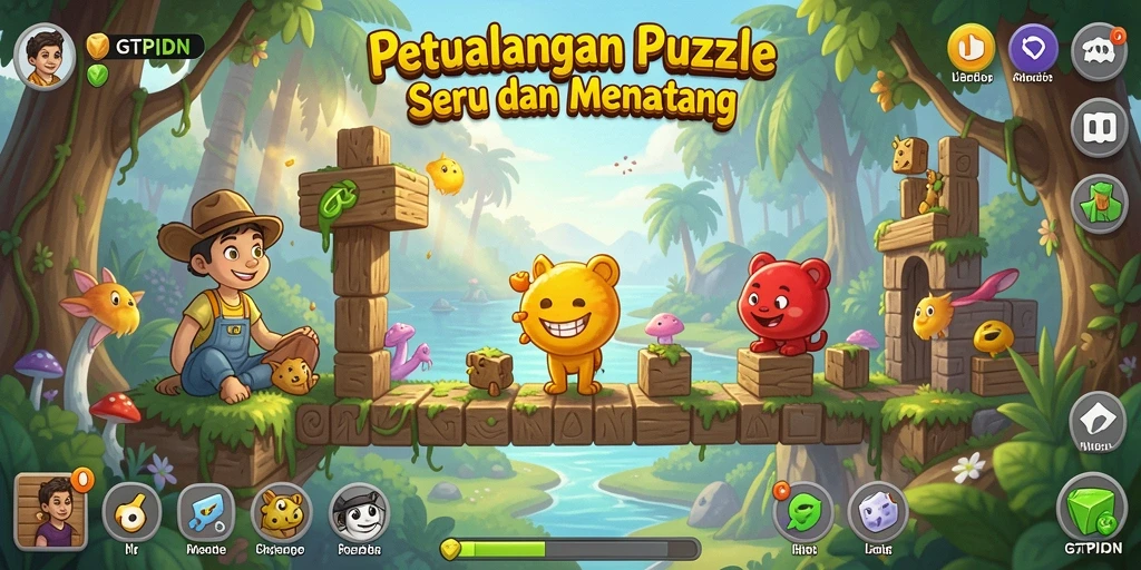 Tampilan gameplay GTPIDN yang penuh warna dan menarik.