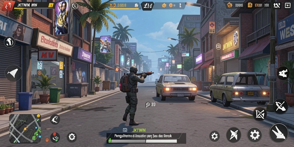 Tampilan gameplay yang imersif dalam dunia Simulation JKTWIN.