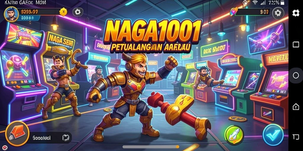 Screenshot gameplay NAGA1001 yang menampilkan kebangkitan dalam dunia arcade.