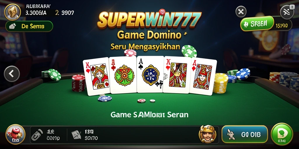 Tampilan gameplay seru dari SUPERWIN777 dengan domino yang menarik.